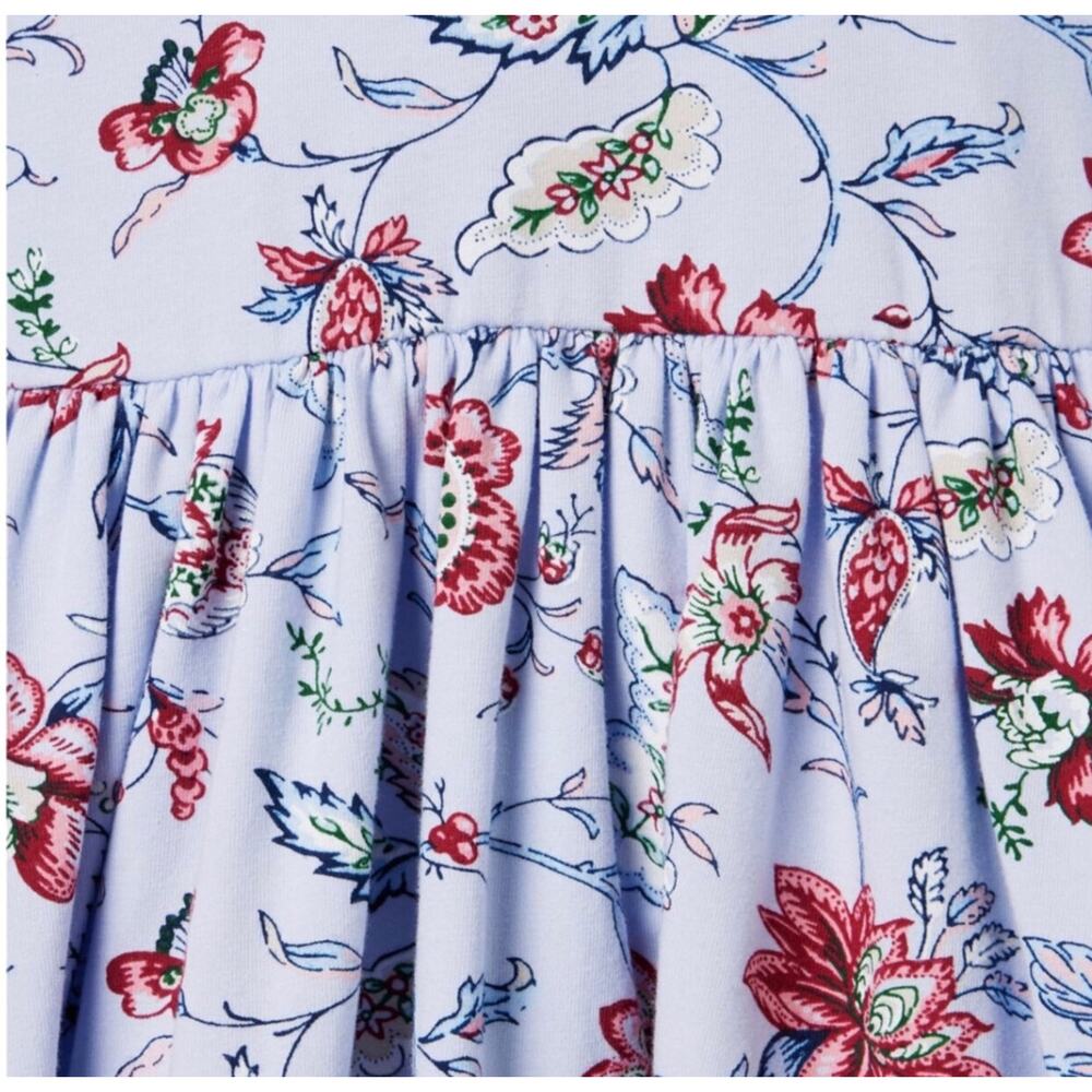Janie and Jack NWT The Everyday Three Quarter Sleeve Blue Floral Dress. - Picture 2 of 4
